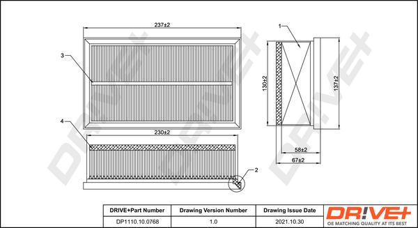 Dr!ve+ DP1110.10.0768 - Въздушен филтър vvparts.bg