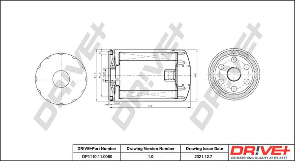 Dr!ve+ DP1110.11.0080 - Маслен филтър vvparts.bg