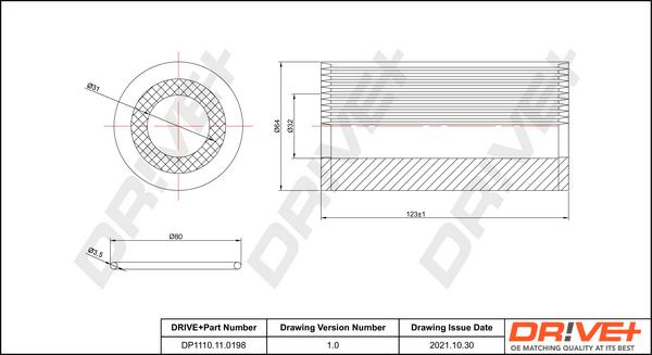 Dr!ve+ DP1110.11.0198 - Маслен филтър vvparts.bg