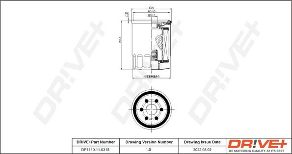 Dr!ve+ DP1110.11.0339 - Маслен филтър vvparts.bg