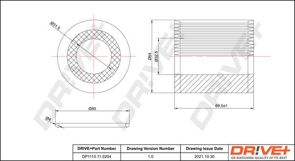 Dr!ve+ DP1110.11.0204 - Маслен филтър vvparts.bg