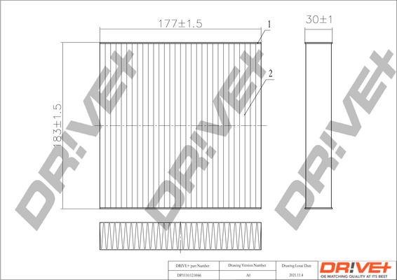 Dr!ve+ DP1110.12.0046 - Филтър купе (поленов филтър) vvparts.bg