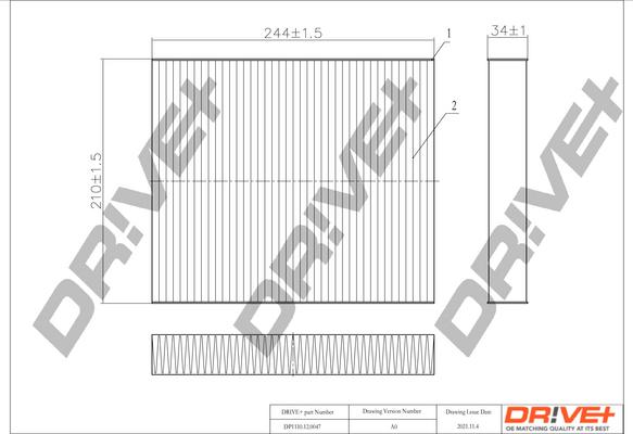 Dr!ve+ DP1110.12.0047 - Филтър купе (поленов филтър) vvparts.bg