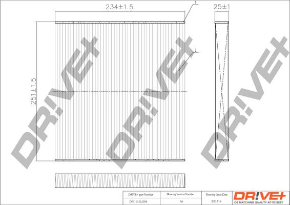 Dr!ve+ DP1110.12.0054 - Филтър купе (поленов филтър) vvparts.bg