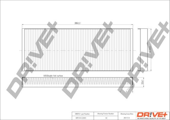 Dr!ve+ DP1110.12.0003 - Филтър купе (поленов филтър) vvparts.bg