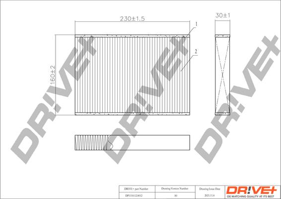 Dr!ve+ DP1110.12.0012 - Филтър купе (поленов филтър) vvparts.bg