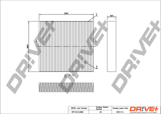 Dr!ve+ DP1110.12.0084 - Филтър купе (поленов филтър) vvparts.bg