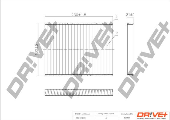 Dr!ve+ DP1110.12.0031 - Филтър купе (поленов филтър) vvparts.bg