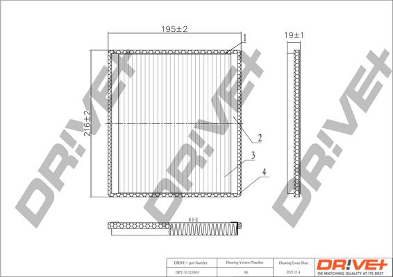 Dr!ve+ DP1110.12.0033 - Филтър купе (поленов филтър) vvparts.bg