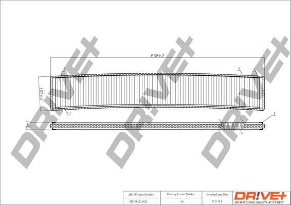 Dr!ve+ DP1110.12.0023 - Филтър купе (поленов филтър) vvparts.bg