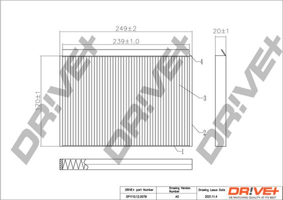 Dr!ve+ DP1110.12.0078 - Филтър купе (поленов филтър) vvparts.bg