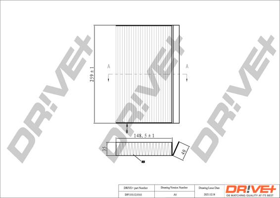 Dr!ve+ DP1110.12.0165 - Филтър купе (поленов филтър) vvparts.bg