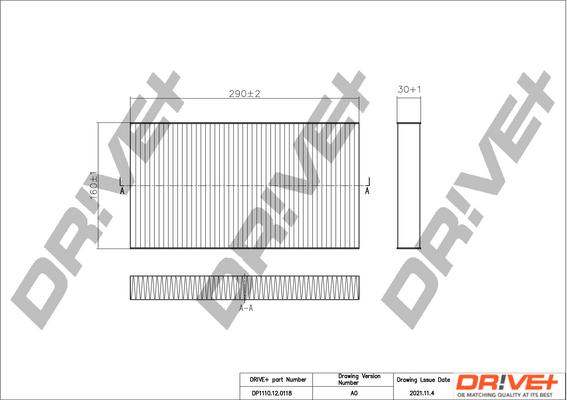 Dr!ve+ DP1110.12.0118 - Филтър купе (поленов филтър) vvparts.bg