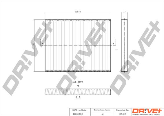 Dr!ve+ DP1110.12.0183 - Филтър купе (поленов филтър) vvparts.bg