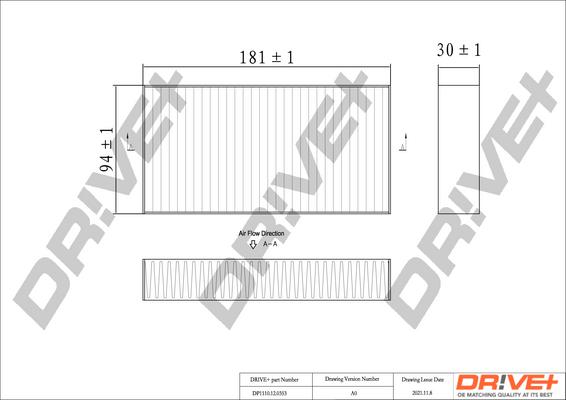 Dr!ve+ DP1110.12.0353 - Филтър купе (поленов филтър) vvparts.bg