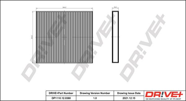 Dr!ve+ DP1110.12.0380 - Филтър купе (поленов филтър) vvparts.bg