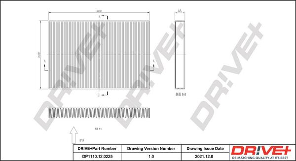 Dr!ve+ DP1110.12.0225 - Филтър купе (поленов филтър) vvparts.bg