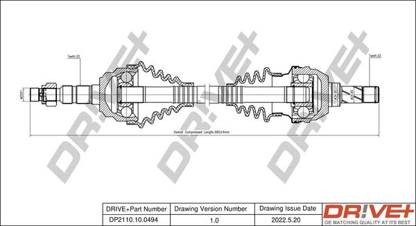 Dr!ve+ DP2110.10.0494 - Полуоска vvparts.bg