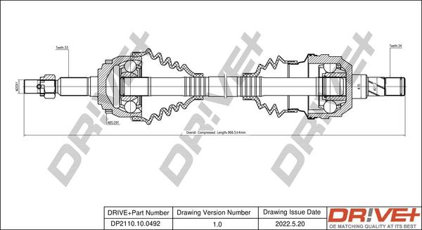 Dr!ve+ DP2110.10.0492 - Полуоска vvparts.bg