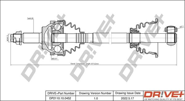 Dr!ve+ DP2110.10.0452 - Полуоска vvparts.bg