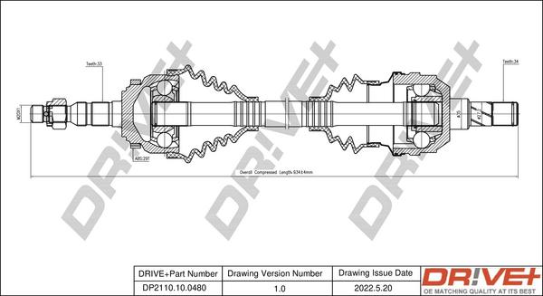 Dr!ve+ DP2110.10.0480 - Полуоска vvparts.bg