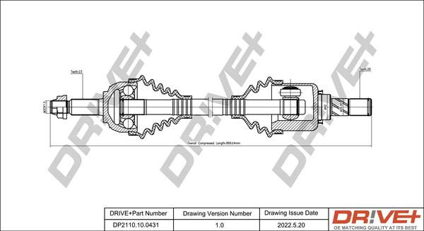 Dr!ve+ DP2110.10.0431 - Полуоска vvparts.bg