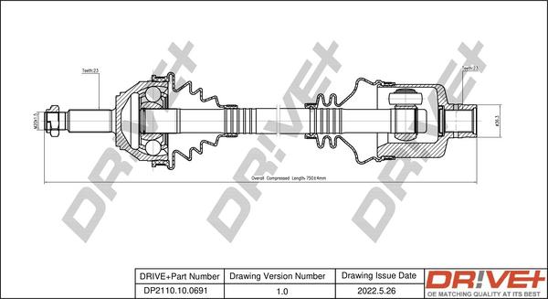 Dr!ve+ DP2110.10.0691 - Полуоска vvparts.bg