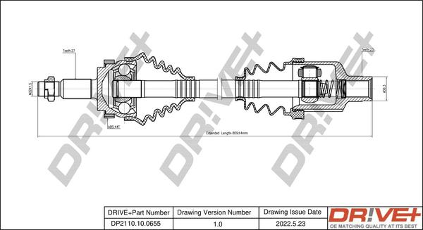 Dr!ve+ DP2110.10.0655 - Полуоска vvparts.bg