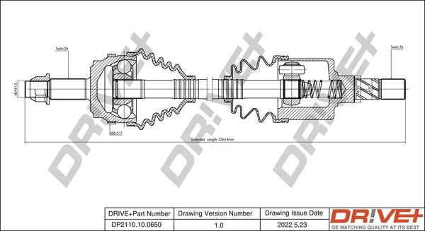 Dr!ve+ DP2110.10.0650 - Полуоска vvparts.bg