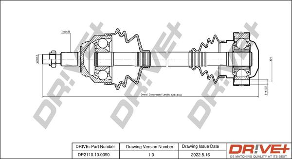 Dr!ve+ DP2110.10.0090 - Полуоска vvparts.bg