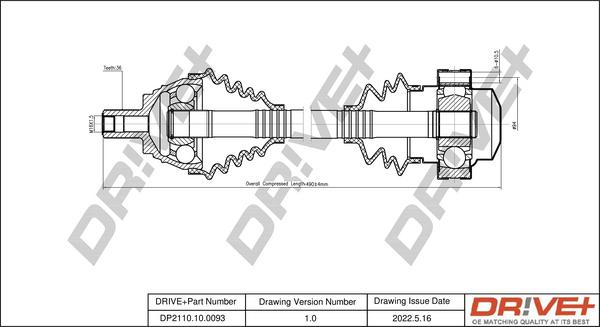 Dr!ve+ DP2110.10.0093 - Полуоска vvparts.bg