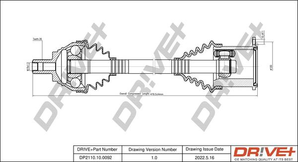 Dr!ve+ DP2110.10.0092 - Полуоска vvparts.bg