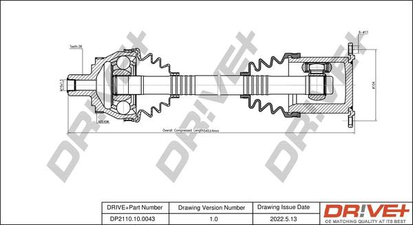 Dr!ve+ DP2110.10.0043 - Полуоска vvparts.bg