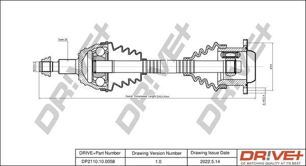 Dr!ve+ DP2110.10.0058 - Полуоска vvparts.bg