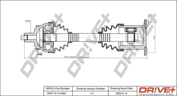 Dr!ve+ DP2110.10.0061 - Полуоска vvparts.bg