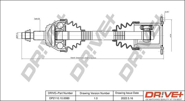 Dr!ve+ DP2110.10.0080 - Полуоска vvparts.bg