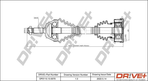 Dr!ve+ DP2110.10.0070 - Полуоска vvparts.bg