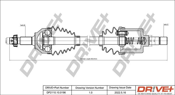 Dr!ve+ DP2110.10.0196 - Полуоска vvparts.bg