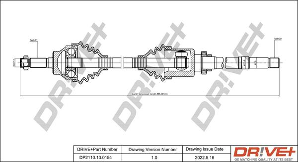 Dr!ve+ DP2110.10.0154 - Полуоска vvparts.bg