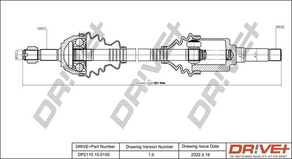 Dr!ve+ DP2110.10.0150 - Полуоска vvparts.bg