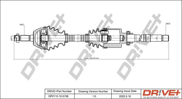 Dr!ve+ DP2110.10.0158 - Полуоска vvparts.bg