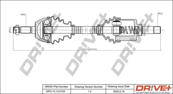 Dr!ve+ DP2110.10.0153 - Полуоска vvparts.bg