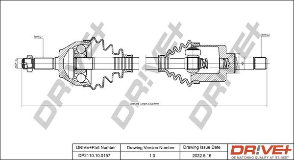 Dr!ve+ DP2110.10.0157 - Полуоска vvparts.bg