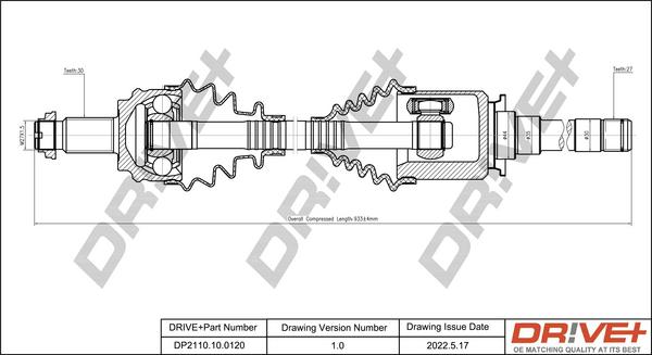 Dr!ve+ DP2110.10.0120 - Полуоска vvparts.bg