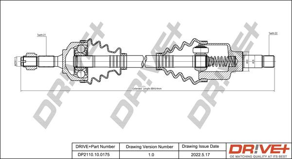 Dr!ve+ DP2110.10.0175 - Полуоска vvparts.bg