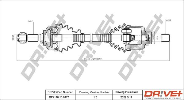 Dr!ve+ DP2110.10.0177 - Полуоска vvparts.bg