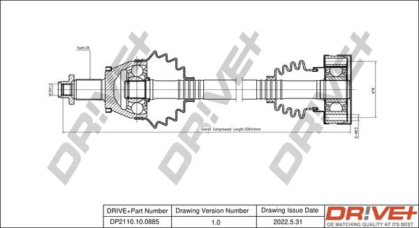 Dr!ve+ DP2110.10.0885 - Полуоска vvparts.bg