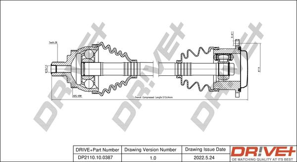 Dr!ve+ DP2110.10.0387 - Шлиц втулка, диференциал vvparts.bg