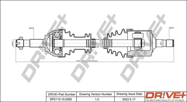 Dr!ve+ DP2110.10.0292 - Полуоска vvparts.bg