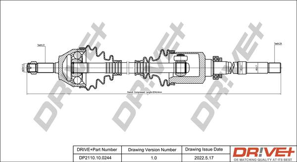 Dr!ve+ DP2110.10.0244 - Полуоска vvparts.bg